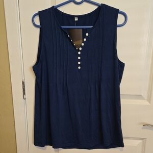 Etcyy Navy Sleeveless Top XL NWT